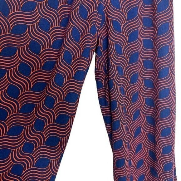 ESCAPADA Living navy & Red Geometric Wide Leg Palazzo Pants Size Small - Picture 6 of 10
